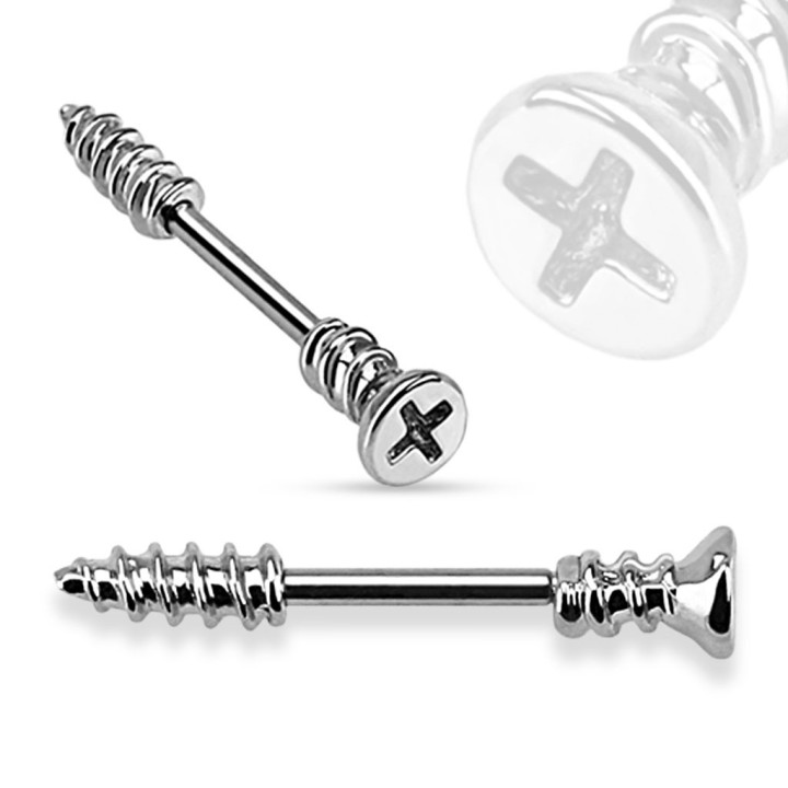 Piercing téton vis argent