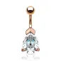 Piercing nombril or rosé gemme goutte