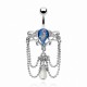 Piercing nombril chandelier opale bleu