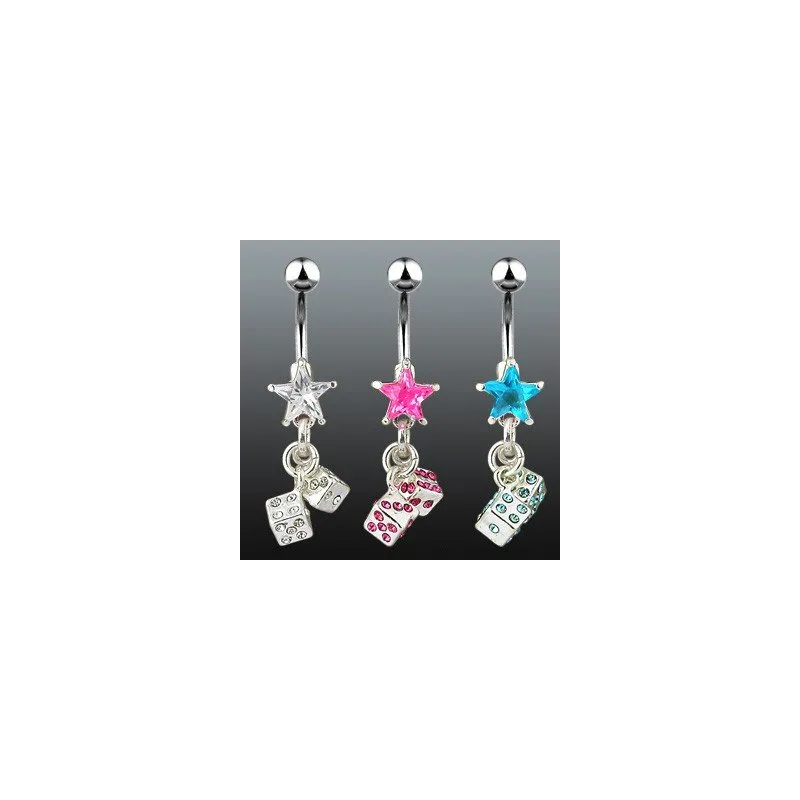 Piercing nombril étoile dés