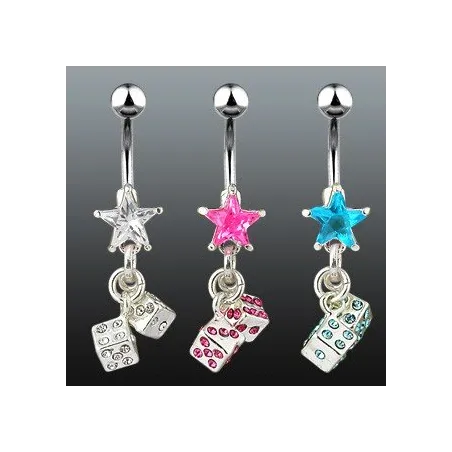 Piercing nombril étoile dés