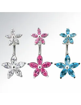 Piercing nombril deux fleurs