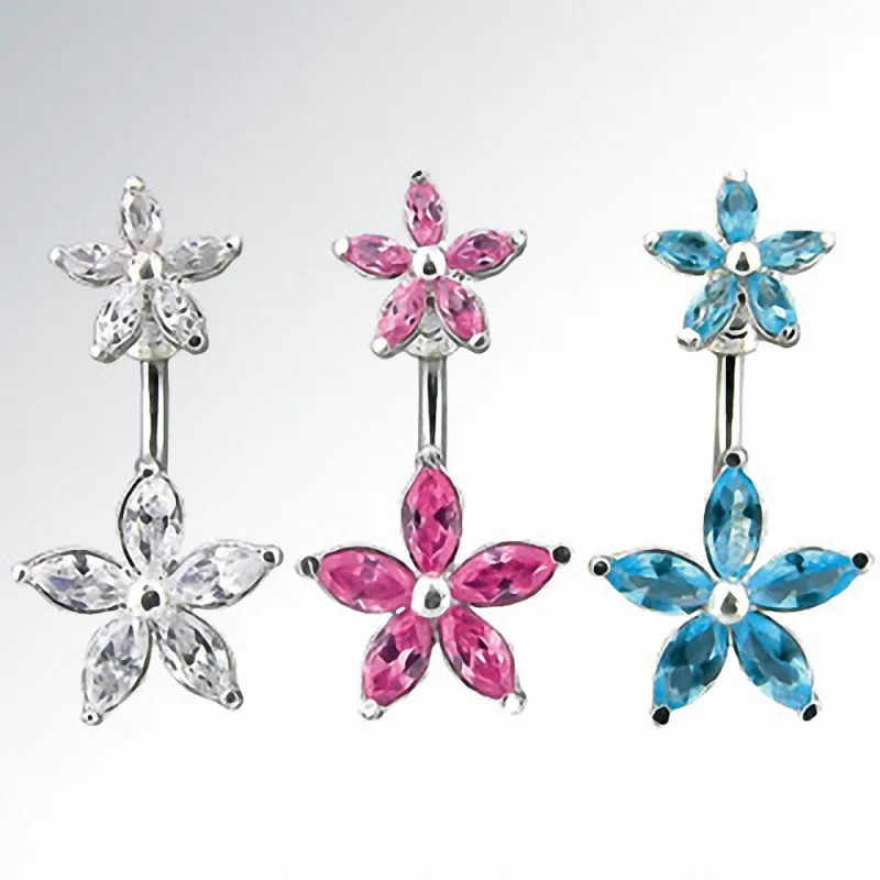 Piercing nombril deux fleurs