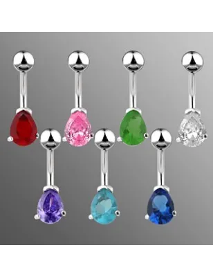 Piercing nombril acier chirurgical Gemme Larme