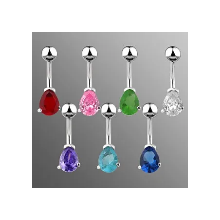 Piercing nombril acier chirurgical Gemme Larme