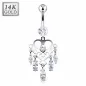 Piercing nombril Or blanc 14 carats Chandelier