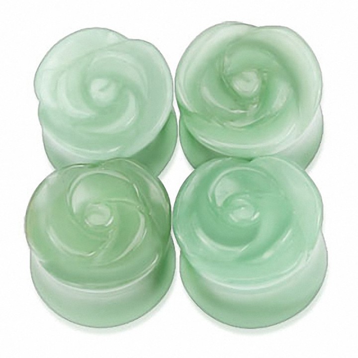 Piercing plug oreille pierre aventurine rose