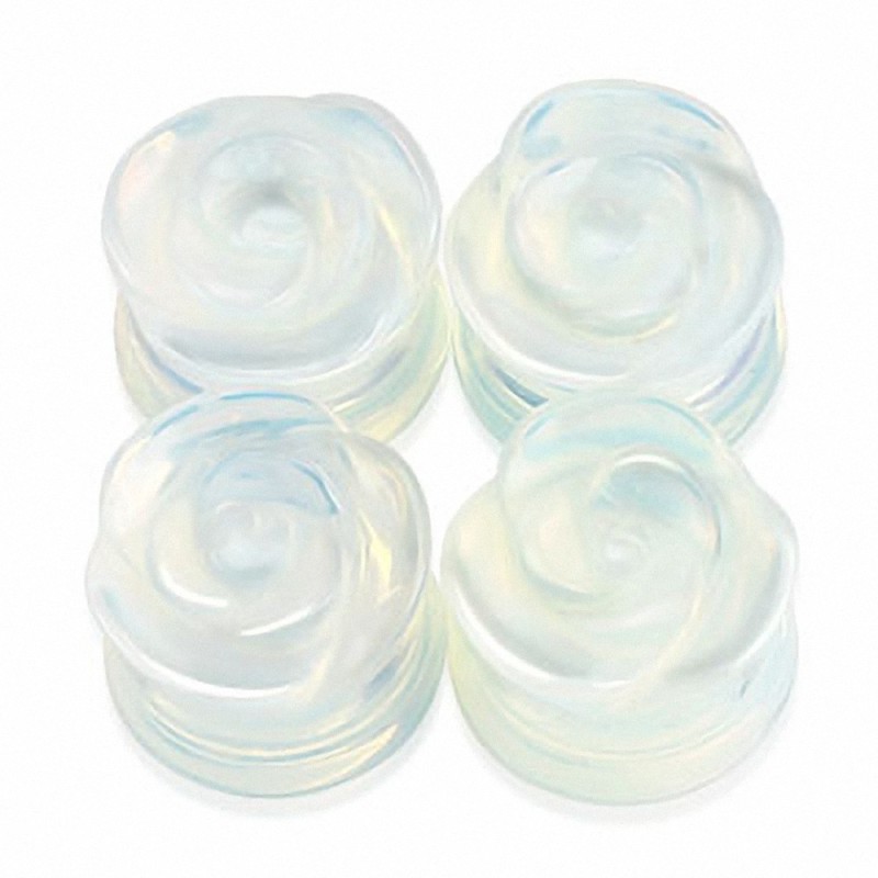 Piercing Industriel Barre Droite – Pierre Ovale Rose – Acier Chirurgical – 38 Mm