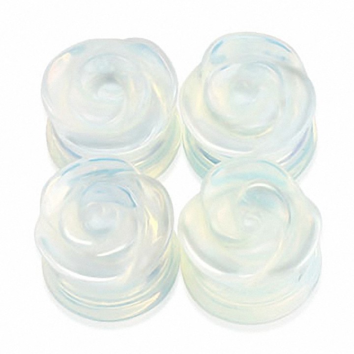Piercing plug oreille pierre opale rose