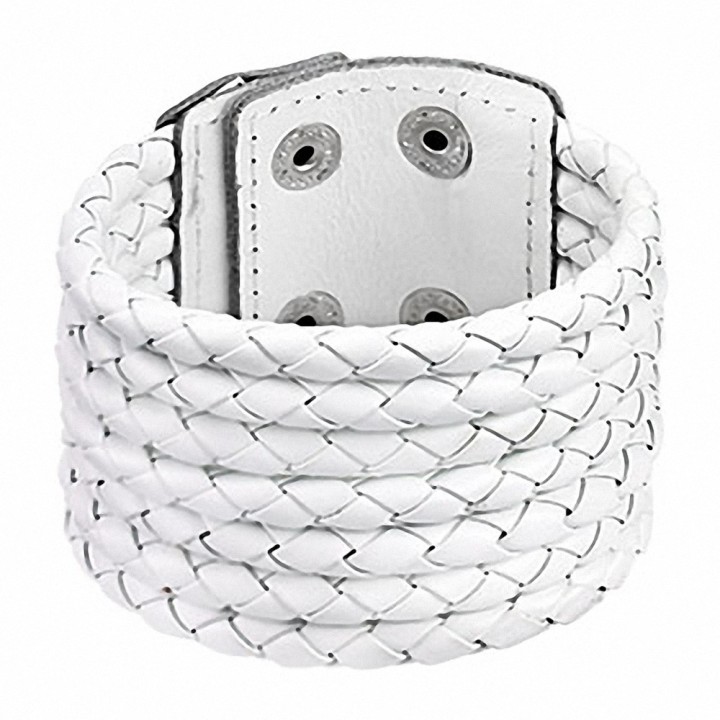 Bracelet cuir blanc 7 cordes