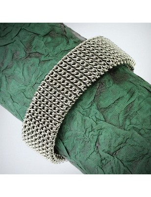 Bracelet femme cuir noir chaines