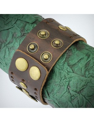 Bracelet homme cuir marron aigles