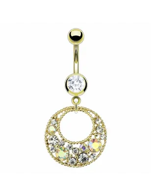 Piercing nombril plaqué or loop