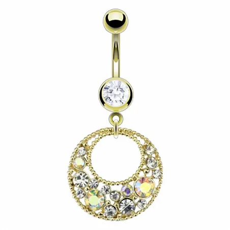 Piercing nombril plaqué or loop