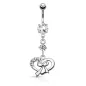 Piercing nombril coeur ruban
