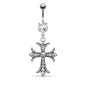 Piercing nombril hématite croix celtique