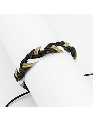 Bracelet cuir marron foncé homme