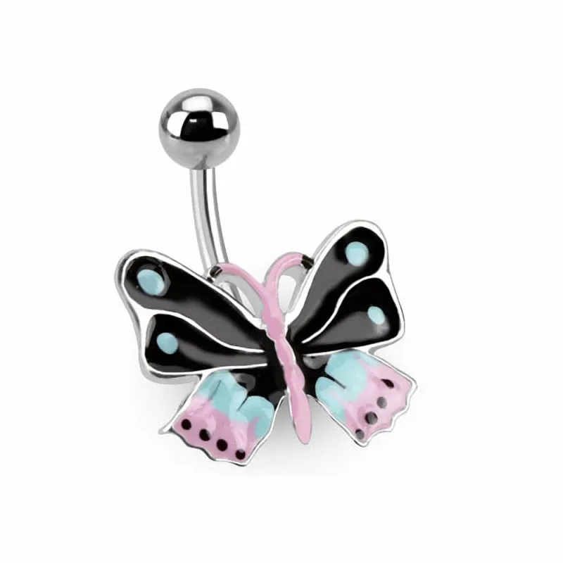 Piercing nombril papillon coloré