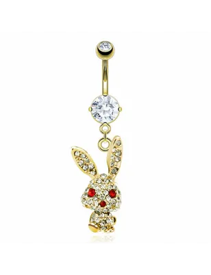 Piercing Nombril Doré Lapin Joyeux