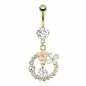 Piercing nombril doré couronne fleurs