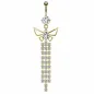 Piercing nombril doré papillon chandelier
