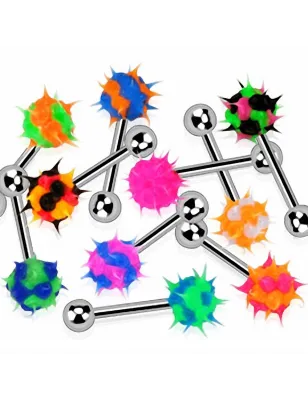 Piercing Langue Boules Silicone Spikes