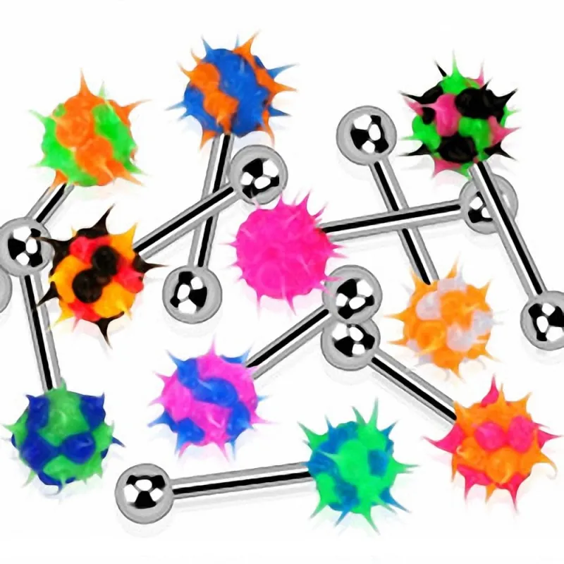 Piercing Langue Boules Silicone Spikes