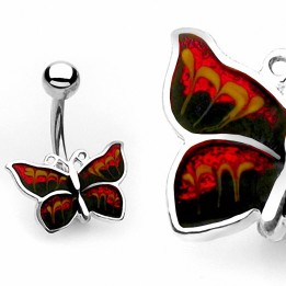 Piercing nombril Papillon bleu