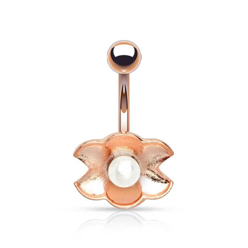 Piercing nombril or rose coquille perle