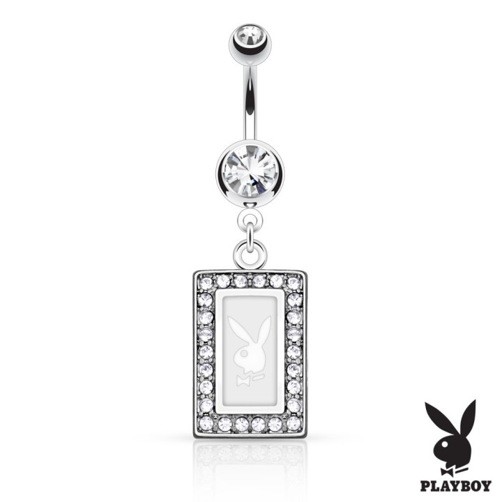 Piercing nombril Playboy cadre blanc