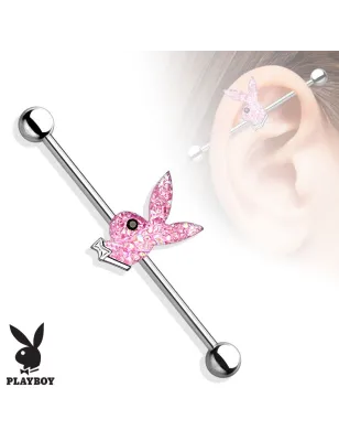 Piercing industriel Playboy rose