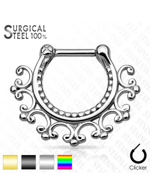 Piercing septum tribal acier chirurgical doré