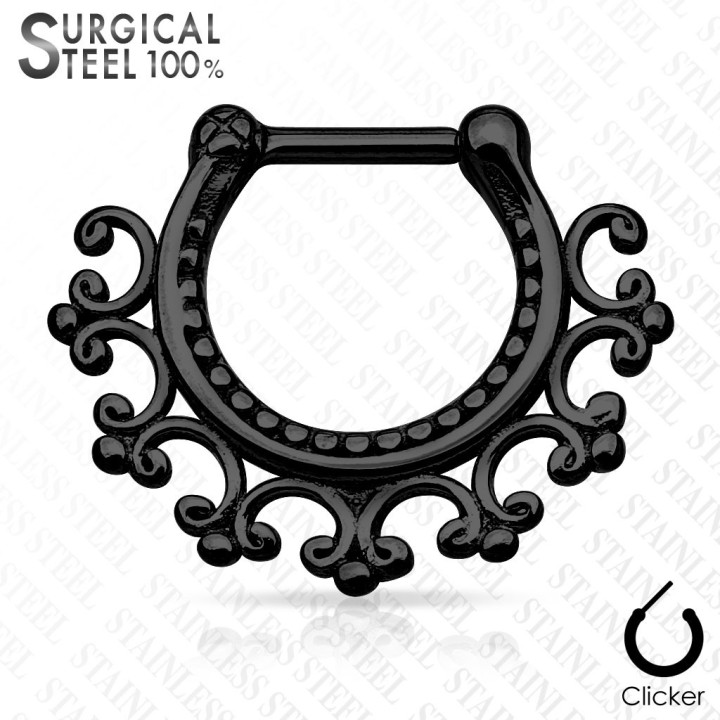 Piercing septum tribal acier chirurgical doré