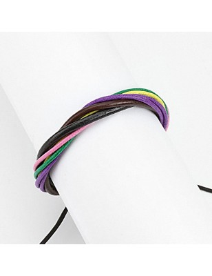 Bracelet cuir multicolore