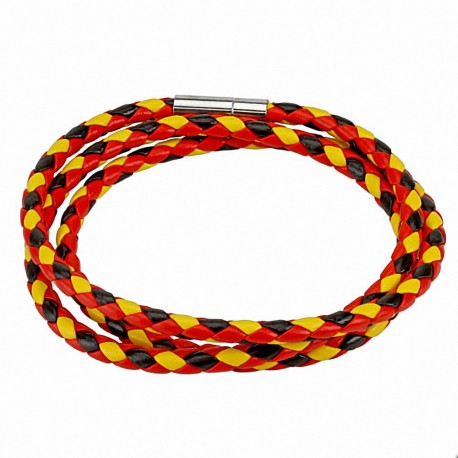Bracelet cordes rouge noir jaune