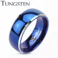 Bague tungstène homme bleue