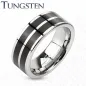 Bague tungstène homme deux bandes noires