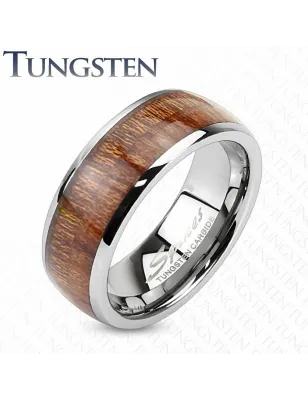 Bague tungstène homme bois