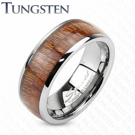 Bague tungstène homme bois