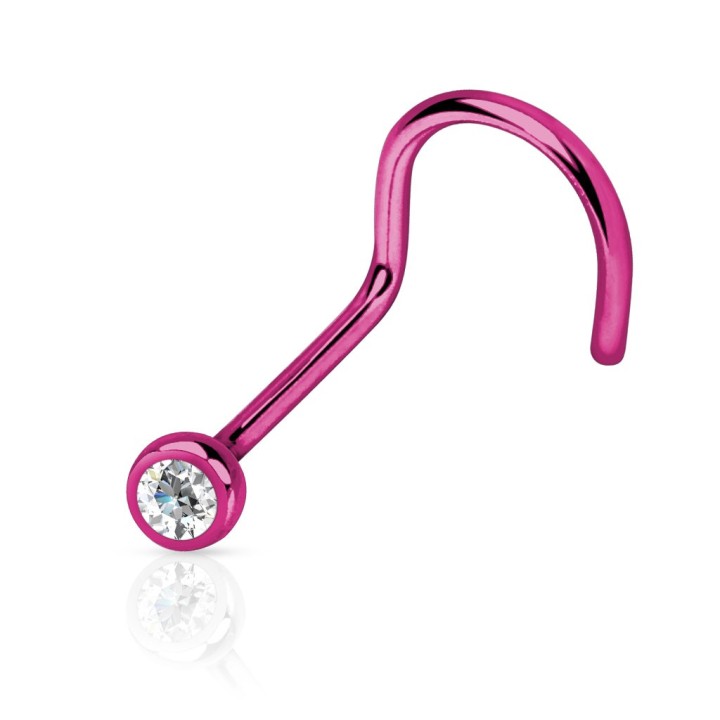 Piercing nez courbé titanium or rose