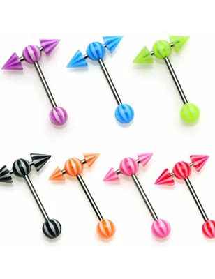 Piercing langue Candy Billes et Spikes Acrylique