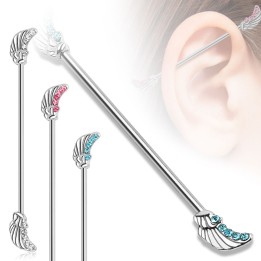 Piercing industriel angel wings gemmes