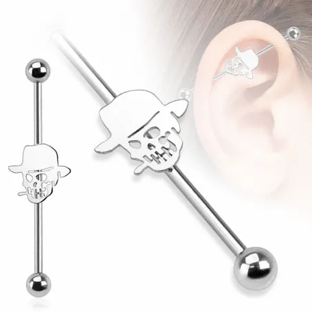 Piercing industriel crâne chapeau