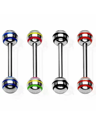 Piercing langue Strié en acier chirurgical