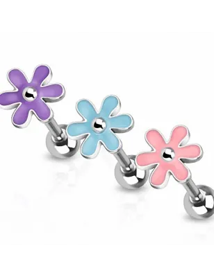 Piercing langue fleur
