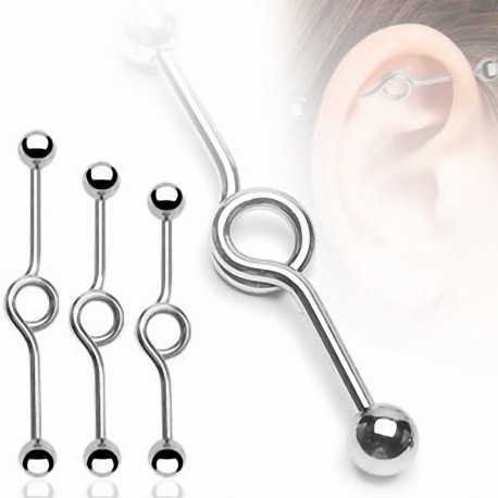 Piercing oreille Industriel "Loop" Boules 