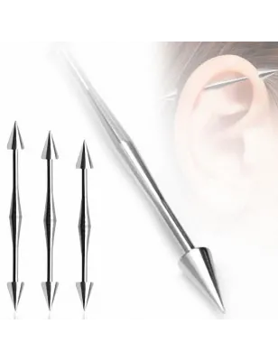 Piercing oreille Industriel "Bump" Pointes 