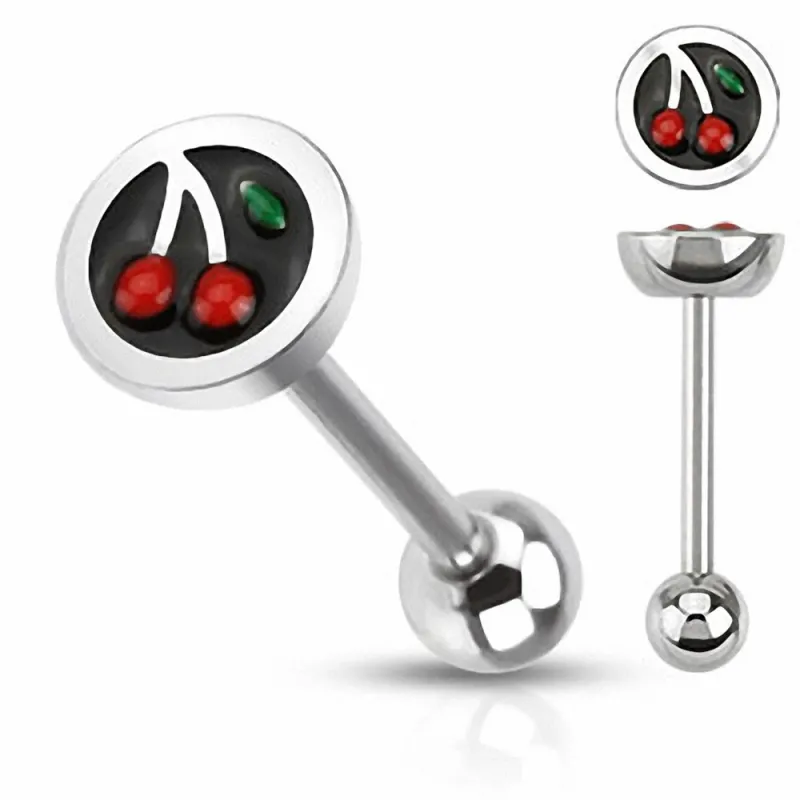 Piercing langue cerise
