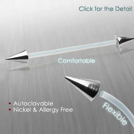 Piercing Barbell Surface Bioplast Pointes Acier