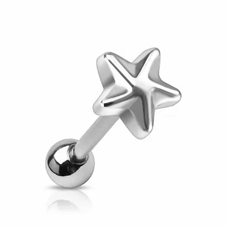 Piercing langue Etoile en acier chirurgical